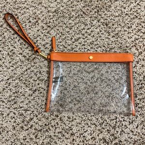 🧡NWOT Kate Landry clear game day wristlet🧡 10 x 7 in.